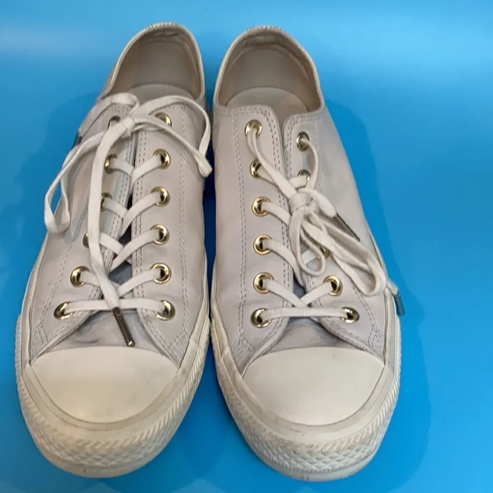 Chuck Taylor Converse Blocked Nubuck Egret/Driftwood Gray Low Top Sneaker Sz8/10 - Picture 2 of 10